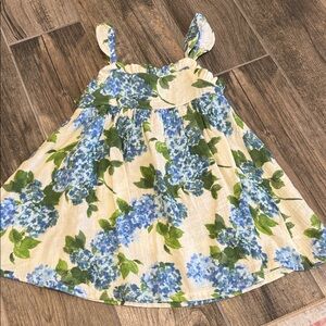 Angel Dear Cream and Blue Floral Kids Dress